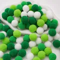 Set of green and white high-elastic polyester pom-poms for DIY handmade craft decoration - Green Series / 2cm (50 Pieces/Pack)