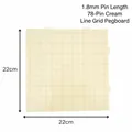 Cream yellow 22cm square fuse bead pegboard with 78 pins and 1.8mm pin height - Grid Line Fuse Bead Plate / 78 Pegs (22x22cm) / Milky Yellow