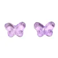 Deux perles papillon en verre violet translucide 10x14mm pour bijoux faits à la main - 10 Pièces/Paquet (14x10mm) / Violet transparent