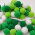 Green and white mix high elastic polyester pom poms for DIY handmade crafts and decor - Green Series / 3cm (20 Pieces/Pack)