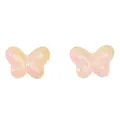 Perles papillon 10x14mm en verre rose translucide pour bijoux DIY - 10 Pièces/Paquet (14x10mm) / Rose Orangé