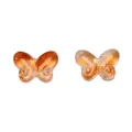 Perles de papillon en verre ambre transparent 10x14mm pour création bijoux DIY - 10 Pièces/Paquet (14x10mm) / Marron