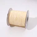 Cremeweißes rundes gewachstes Baumwollgarn für DIY-Schmuck und Armbänder - 0.5mm / 10 Meter / Beige