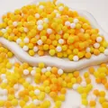 Yellow orange and white high-elastic polyester pom poms for children's DIY manual crafts - 0.8cm (200 Pieces/Pack) / Yellow Series