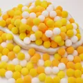 Multicolor high-elastic polyester pom poms for DIY handmade crafts and children's decoration - 1.5cm (100 Pieces/Pack) / Yellow Series