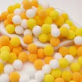 Mixed yellow orange and white mini polyester pompoms for DIY handmade crafts - 2cm (50 Pieces/Pack) / Yellow Series