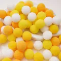 Colorful polyester pom poms in white, yellow, and orange for DIY handmade craft decorations - 2.5cm (30 Pieces/Pack) / Yellow Series