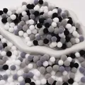 Mixed black grey and white high-elasticity polyester pom-poms for DIY handmade crafts - 1cm (200 Pieces/Pack) / Black & White Series
