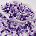Assorted purple and white high-elastic polyester pompoms for children DIY crafts - Purple Series / 0.8cm (200 Pieces/Pack)