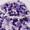Soft high-elastic purple and white mix polyester pom-poms for DIY handmade craft accessories - Purple Series / 1cm (200 Pieces/Pack)