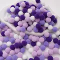 Soft mix of purple and white plush pom poms for DIY handmade arts and crafts projects - Purple Series / 1.5cm (100 Pieces/Pack)