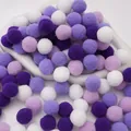 Mixed purple and white polyester pom-poms for DIY crafts and decorations - Purple Series / 2cm (50 Pieces/Pack)