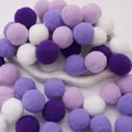 High-quality mixed purple and white elastic plush pompoms for DIY crafts and kids decor - Purple Series / 3cm (20 Pieces/Pack)
