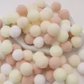 Assorted soft colorful polyester pompoms in pastel shades for nursery DIY crafts - Milk Tea Colors / 2.5cm (30 Pieces/Pack)