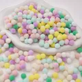 Colorful mixed polyester pom-poms for kids' creative DIY arts and crafts projects. - Macaron Series / 1cm (200 Pieces/Pack)