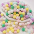 Colorful high-elastic polyester pompoms for children DIY handmade crafts - Macaron Series / 1.5cm (100 Pieces/Pack)