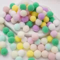 Multi-colored polyester pom-poms for kids DIY crafts and handmade decorations - Macaron Series / 2cm (50 Pieces/Pack)