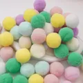 Assorted pastel colored high-elastic polyester plush pom-poms for DIY handicraft decoration - Macaron Series / 3cm (20 Pieces/Pack)