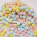 Assorted pastel colorful high-elasticity polyester pom poms for various DIY handmade crafts - Light Mixed Theme / 1.5cm (100 Pieces/Pack)