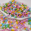 Assorted colorful mini polyester pom poms for DIY handmade crafts and art projects - Dark Mixed Color Series / 0.8cm (200 Pieces/Pack)