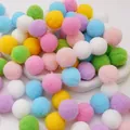 Multi-colored high-elasticity polyester plush pom-poms for DIY handmade craft projects. - Dark Mixed Color Series / 2.5cm (30 Pieces/Pack)