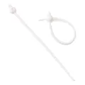 Versatile white silicone double-hole gourd cable tie for DIY keychain and bag charm - Set of 2 / White / Length 20cm