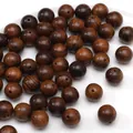 10mm donkerbruine natuurlijke houten ronde kralen met houtnerf voor DIY sieraden maken - Zwart rozenhout / 30 Stuks/Pak (10mm)