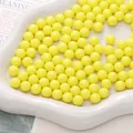 Perles rondes en acrylique jaune vif pour la création de bijoux et accessoires DIY - Diamètre 4mm 30g (Env. 800 Pièces) / Jaune