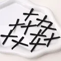 Small black polyester ribbon bows for DIY hair accessories and craft making projects - Black / 10 Pieces Pack