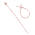 Soft pink silicone double-hole gourd cable tie for DIY keychain and bag accessories - Set of 2 / Pink / Length 20cm