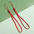Pair of durable red polyester lanyards for mobile phones, USB drives, and keychain accessories. - 10 Strands Pack / Red