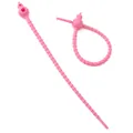 Pink flexible silicone multi-functional cable ties with double-hole gourd head design - Rose Pink