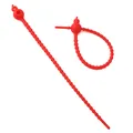 Red multi-functional silicone gourd-shaped cable tie strap for DIY crafts and accessories. - Red
