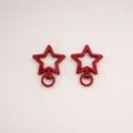 Pair of vibrant red star-shaped lobster clasps for DIY keychain jewelry making craft. - Five-Pointed Star (FKY124) / 1 Piece/Pack (31x41x3.5mm) / Red
