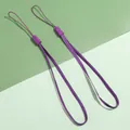 Durable pair of purple polyester multipurpose lanyards for phone, USB, or DIY keychains. - Purple