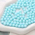 Perles acryliques rondes bleu clair pour la fabrication de bijoux artisanaux DIY - Bleu clair
