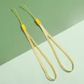 Yellow polyester multipurpose lanyard for phone, USB drive, and DIY handmade jewelry. - Yellow