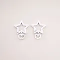 Two white star-shaped lobster clasp keychain hooks for DIY handmade accessories - Five-Pointed Star (FKY124) / 1 Piece/Pack (31x41x3.5mm) / White