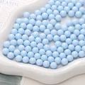 Perles rondes en acrylique bleu clair sans trou pour la création de bijoux DIY artisanat - Bleu