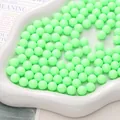 Perles rondes en acrylique vert néon sans trou pour la création de bijoux DIY créatifs - Vert clair