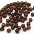 10mm donkerbruine houten ronde kralen met natuurlijke nerf voor handgemaakte sieraden - Gouden Zijde Sandelhout