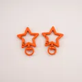 Set of two bright orange star-shaped lobster clasp hooks for DIY keychain crafting - Five-Pointed Star (FKY124) / 1 Piece/Pack (31x41x3.5mm) / Orange