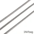 Chaînes de bricolage en acier inoxydable de couleur acier pour bijoux, 1 mètre par sachet - Chaîne queue de renard / 0.6mm x 3.0mm (1M/Paquet)