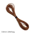 Durable brown 0.8mm Korean wax cord string for handmade DIY jewelry making 10m roll - 10 Meters / 0.8mm / Coffee