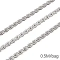 Chaîne à maillons tournesol en acier inoxydable couleur acier pour bijoux DIY - Tournesol / 1.0mm x 6.0mm (0.5M/Paquet)
