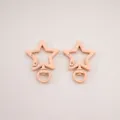 Handmade peach pink star-shaped lobster clasp keychain DIY jewelry accessories gift - Five-Pointed Star (FKY124) / 1 Piece/Pack (31x41x3.5mm) / Apricot