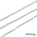 Chaîne en acier inoxydable en forme de cœur pour création de bijoux DIY, 1M par sac - Losange Relief / 0.5mm x 4.0mm (1M/Paquet)