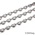 Chaîne à maillons coeur en acier inoxydable 0,5 m par sac pour la création de bijoux - Pression d'Huile en Forme de Cœur / 2.0mm x 9.0mm (0.5M/Paquet)