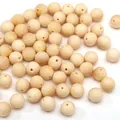 Premium 10mm natuurlijke houten kralen met uniek textuurpatroon voor DIY-sieraden maken - Gouden zijden bamboe
