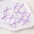 Set di mini fiocchi in poliestere lavanda per fermagli per capelli fai da te e bigiotteria - Viola chiaro